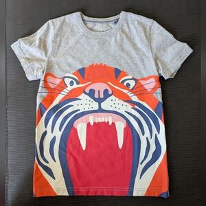 Mini Boden Boys Size 7-8 Graphic Tee Tiger Excellent Condition